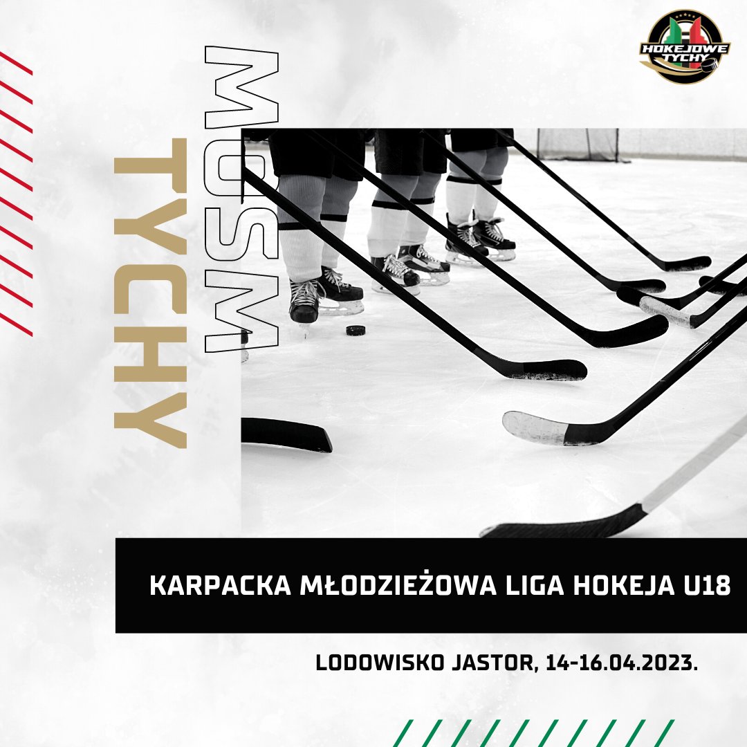 HokejoweTychy's tweet photo. Już za niespełna godzinę hokeiści #MOSM #Tychy w Jastrzębiu-Zdroju przystąpią do finałowych zmagań Karpackiej Młodzieżowej Ligi Hokeja w kategorii U18!
Do boju, #TyskieLwy!
#HokejoweTychy #hokejPL https://t.co/F6XSUl6Dfg
