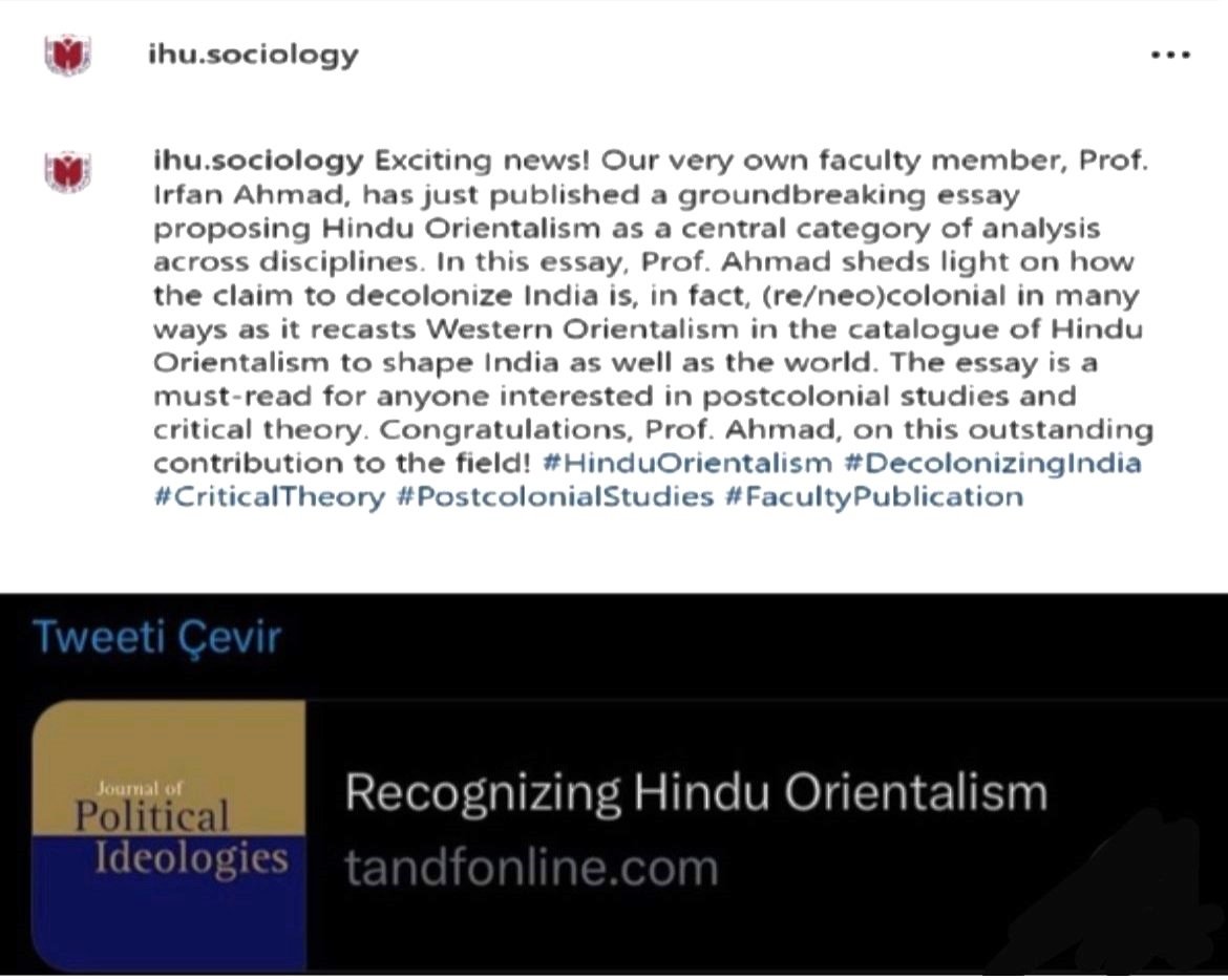 This is from @Sociologyihu 's page @ instagram. We must account for the bases of knowledge/power from which spring #domination & #hate   
#SocialTheory #Indian  #Dalits   #Adivasi  #Islam    
@ibnhalduni @JPolIdeologies @AmericanAnthro @PublicAnthropol 
tandfonline.com/.../10.../1356…