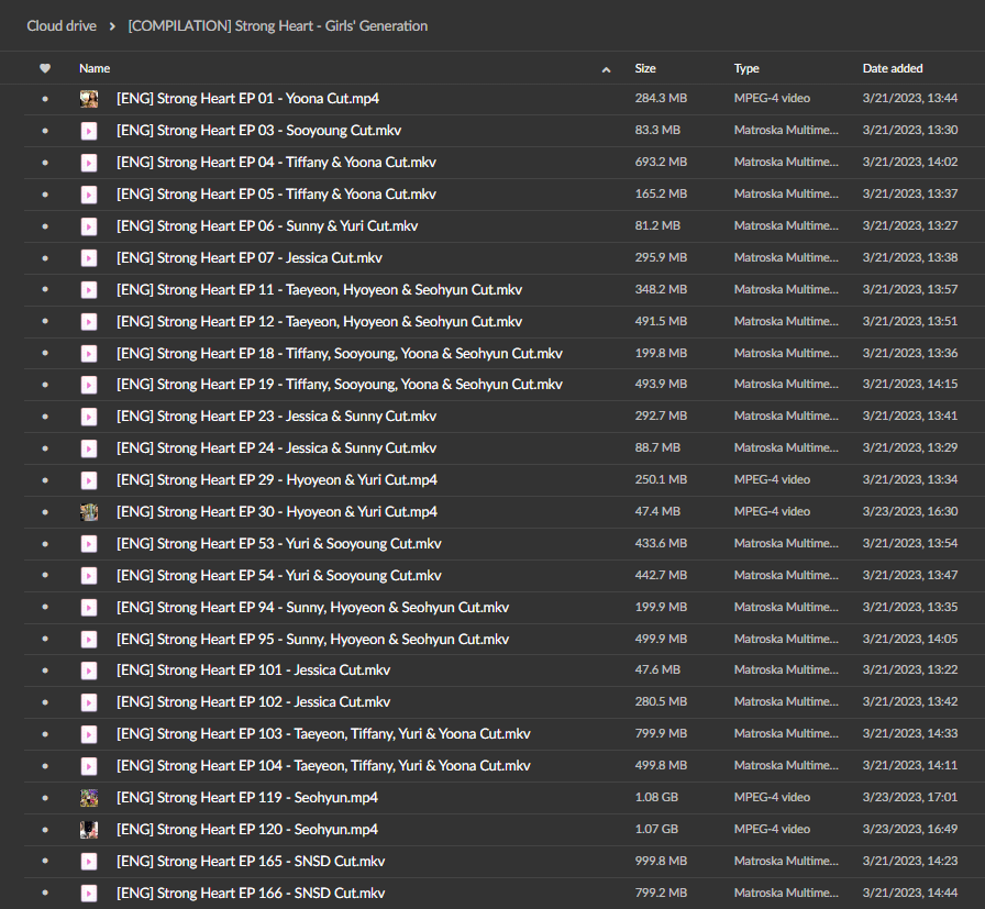 [RE-UP] Girls' Generation - Strong Heart Compilation

The same as before with additional episodes that weren't included from the previous link.

Total size: 10.76GB
Total file: 26
Engsub: SoshiSubs &amp; KshowNow

🔗: bit.ly/snsdstrongheart