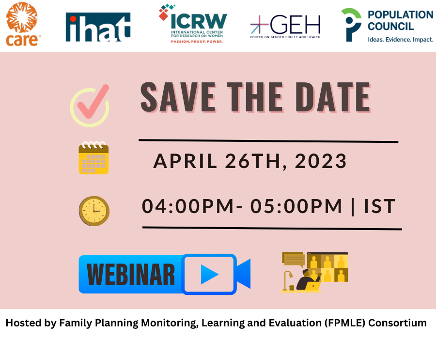 The FPMLE webinar series' upcoming webinar is in the works! 
#SaveTheDate ✨

#webinarseries #familyplanning #research #development 
<a href="/Niranjan_PC/">Niranjan Saggurti</a> <a href="/rajibacharya/">Rajib Acharya</a> <a href="/IndiaFPMLE/">India FPMLE</a> <a href="/rasta_pc/">RASTA</a>  <a href="/MoHFW_INDIA/">Ministry of Health</a>
