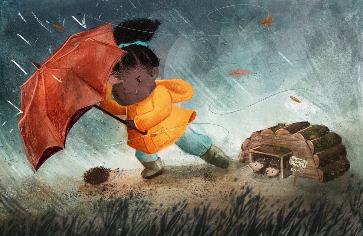 A blustery illustration for the windy week we've had here! #picturebookillustration #digitalpainting #digitalillustration  #kidlitart