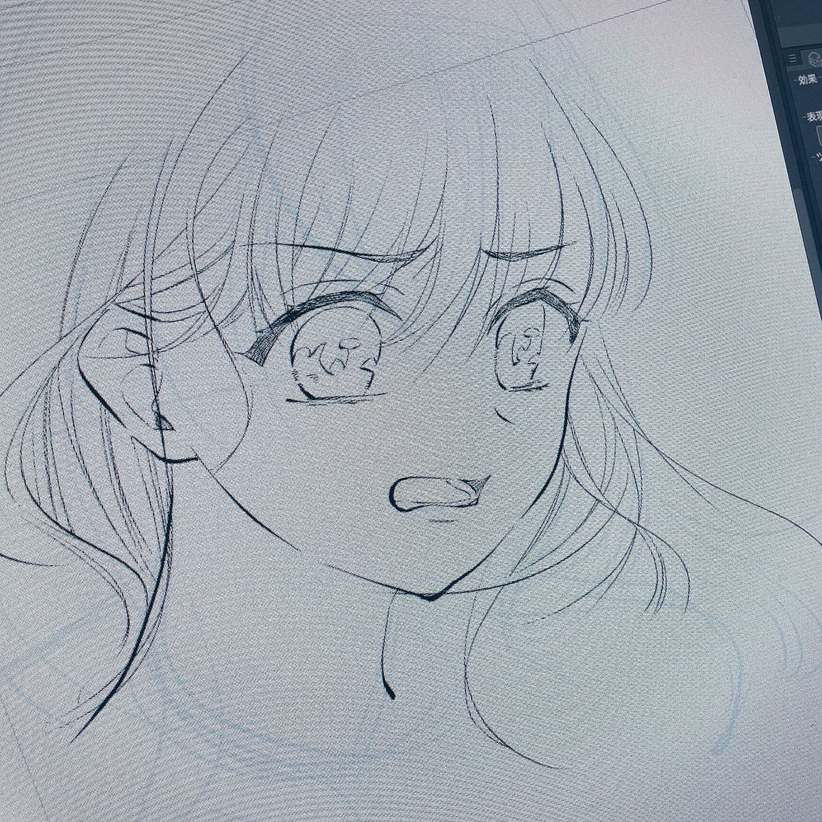 前髪ぱっつんなかわいい感じの女の子にしようかな…
手癖で描くとアゴが尖る～💦 https://t.co/GZTl8xRvB7