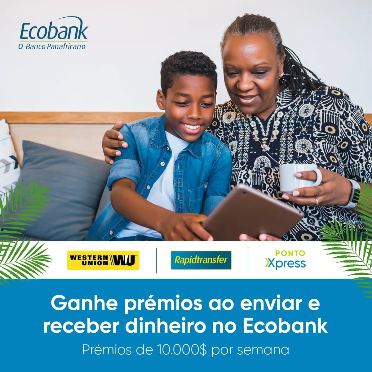 Ecobank_cv's tweet photo. Concorra a ganhar 10.000$00 por semana ao receber ou enviar dinheiro através de Western Union ou Rapidtransfer nas nossas Agências e Pontos Xpress, entre 20 de Março a 20 de Abril de 2023.
Os vencedores serão determinados mediante sorteio digital.
#EcobankCaboVerde, #WesternUnion https://t.co/JFlfqLKK9t