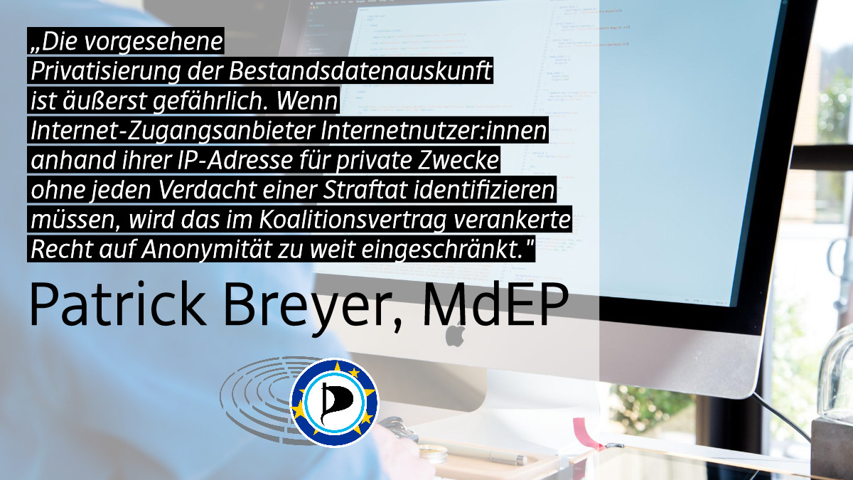 Zu @MarcoBuschmann’s Eckpunktepapier für das neue Gesetz gegen #digitaleGewalt in Deutschland sage ich: Anonymität im Internet schützt Menschenleben und muss gewahrt bleiben! #Bestandsdatenauskunft
 
Mehr dazu: patrick-breyer.de/gesetz-gegen-d…