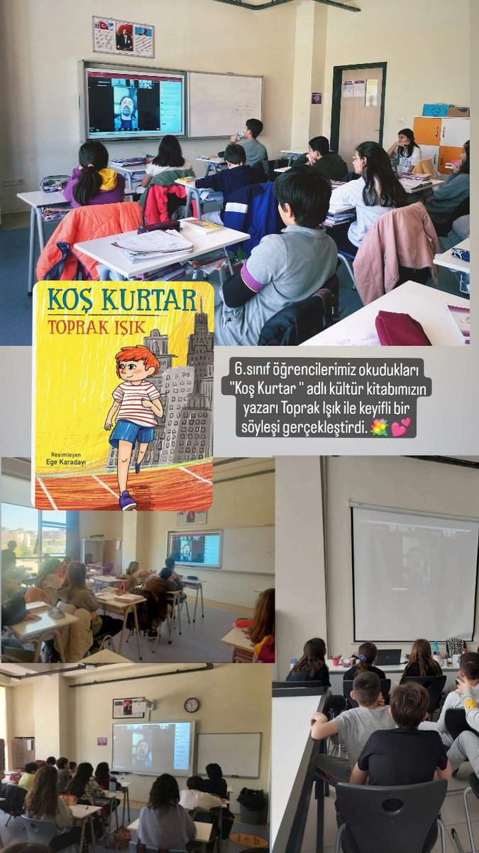 Ayşe Mutlu (@aysesmutlu) on Twitter photo 6.sınıf öğrencilerimiz okudukları "Koş Kurtar" adlı kültür kitabımızın yazarı Toprak Işık ile keyifli bir söyleşi gerçekleştirdi.💐💕
<a href="/GulsayYelda/">Yelda GÜLSAY</a> <a href="/hndnkml/">Handan Büke</a> <a href="/Ece2K/">Ece KUŞ</a> <a href="/Gamzeynep7/">Gamze Çınar</a> <a href="/GokcennG/">Gökçen Gökçe</a> <a href="/UOOzluce/">Uğur Okulları Özlüce Kampüsü</a> 6.sınıf öğrencilerimiz okudukları "Koş Kurtar" adlı kültür kitabımızın yazarı Toprak Işık ile keyifli bir söyleşi gerçekleştirdi.💐💕
<a href="/GulsayYelda/">Yelda GÜLSAY</a> <a href="/hndnkml/">Handan Büke</a> <a href="/Ece2K/">Ece KUŞ</a> <a href="/Gamzeynep7/">Gamze Çınar</a> <a href="/GokcennG/">Gökçen Gökçe</a> <a href="/UOOzluce/">Uğur Okulları Özlüce Kampüsü</a>