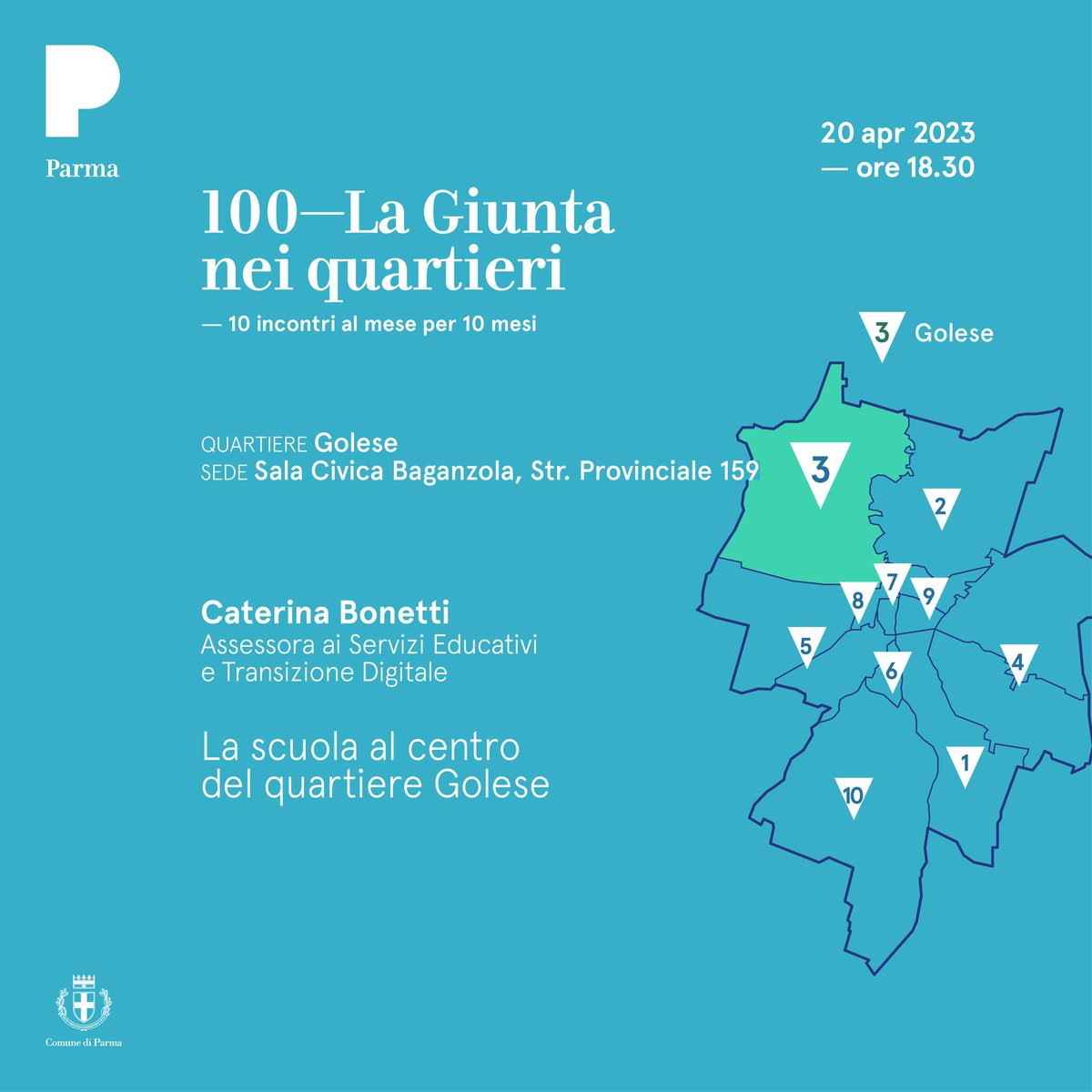 📷L’Ass. ai Servizi Educativi e Transizione Digitale Caterina Bonetti al Quartiere Golese.
📷 La scuola al centro del Quartiere Golese.
📷 100 - La Giunta nei Quartieri: Sindaco e Assessori incontrano i Quartieri; 10 incontri al mese, per 10 mesi.
📷 bit.ly/43rXDe7