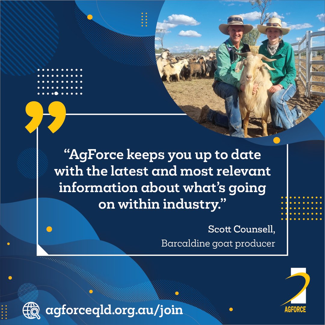 AgForceQLD's tweet photo. #agforceqld #agforceYPC #agforce #agriculture #industry #farmers #farming #producers #goats #ourstory #Queensland #Australia #ag https://t.co/DxUJqQXZAT