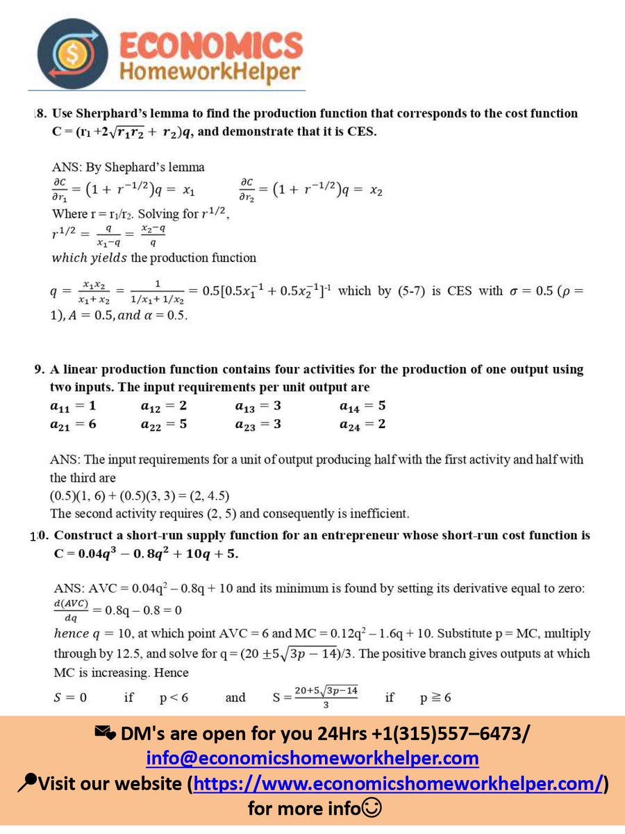 EconomicsHomew2's tweet image. Get ahead in your economics class with our free homework samples. Start studying smarter, not harder.

Just knock on economicshomeworkhelper.com or mail us at info@economicshomeworkhelper.com.
#economicshomeworkhelp #education #homeworkhelp #domyeconomicshomework