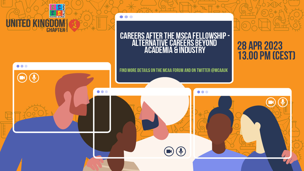 Mariecurie_alum's tweet image. 📢 Careers after the MSCA fellowship

Join this webinar to learn more about &quot;Alternative careers beyond academia &amp;amp; industry&quot;

Tune in with Anouk Lafortune, Joana Moscoso, Ruben Riosa, and Kyriakos Tzafestas to learn more about their career.

Register now:
ow.ly/nGEZ50NIuKK