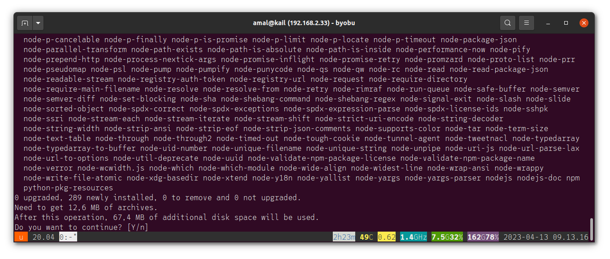 Walaupun hanya 60-an MB, didatangi tim NodeJS begini bikin malas instal npm. Memang bukan keperluan utama, ada salah satu bagian Hugo yang meminta. Dicarilah penggantinya