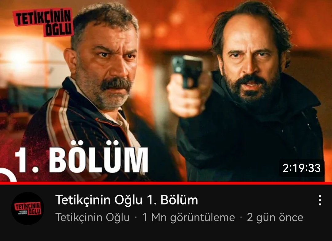1. Bölüm YouTube'da 1 milyon izlenmeye ulaştı! Trend listesinde de 8. sırada yer alıyor 🔥 

#TetikçininOğlu