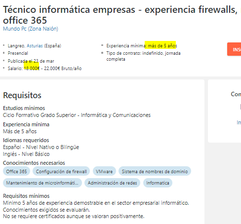 putasconsultor1's tweet photo. #ofertacanallita😼
Mundo PC vuelve a precarizar el panorama IT asturiano, esta vez en Langreo; 18K, +5 años/exp y presencial🤬
Dejo aquí su Twitter @tiendasmundopc por sí alguien quiere saludarles🤓
🧠💡#FaltaTalento
🏃♂️🏃♀️Se lo quitan de las 👐 https://t.co/y1y2C6hm5Y