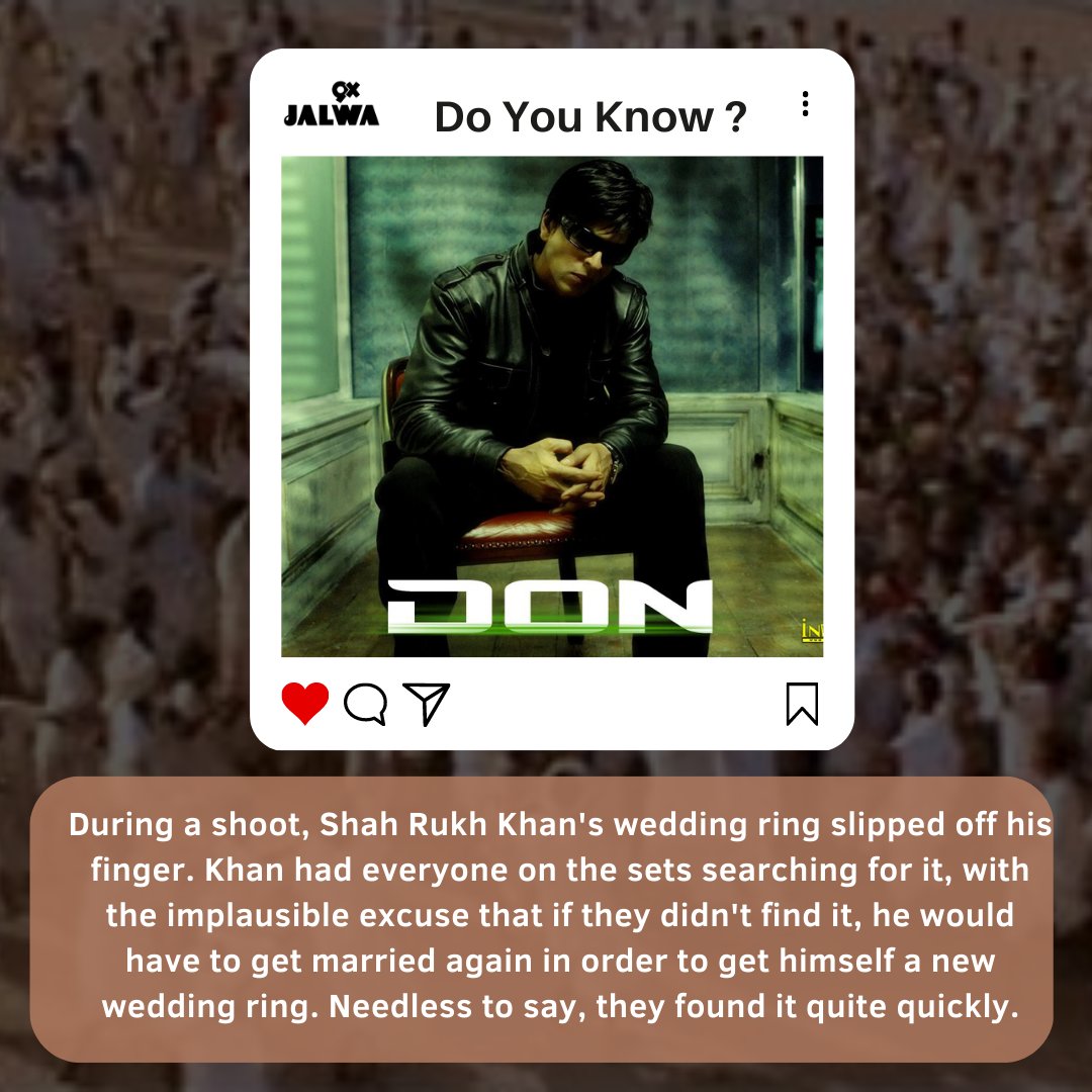 9XJalwa's tweet photo. Finding the Interesting Facts About the Don Movie. Didi You Know? Let Us Know in The Comment Section.🤔🤔
#DidYouKnow #SRK #ShahRukhKhan #PriyanakaChopra #Don #Thirller #interstingfact #facts #unknownfacts https://t.co/PLjwy772pl