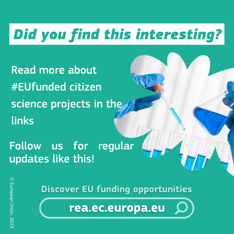 REA_research's tweet photo. It's #CitizenScienceMonth!✨ 

#CitizenScience is when members of the public contribute to scientific research. Here are 4️⃣ #H2020 projects actively contributing to this research method: 

🤝@youcountproject

🌎@EnvCit

 💡@allinteract

🧪 #JoinUs4Health

Find out more below!