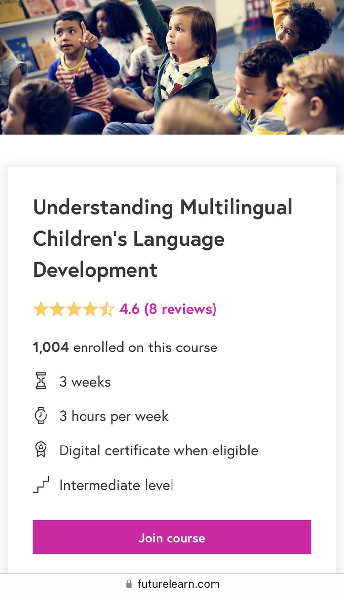 Our new @UniRdg_CeLM <a href="/FutureLearn/">FutureLearn</a> course on Understanding Language Development in #Multilingual Children has now more than 1000 participants!🥳 
<a href="/UniRdg_OOCs/">Uni of Reading Online Courses</a> <a href="/drhollyjoseph/">Holly Joseph</a> @naomiflynn61 @EmmaPagnamenta