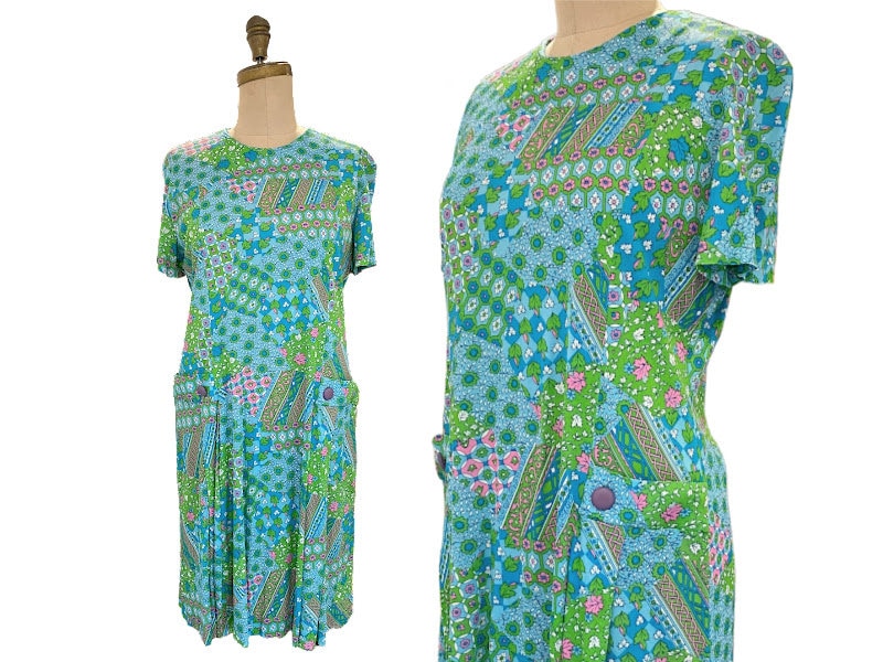 RetrouvBiz's tweet image. 1960s vintage mod dress | 60s floral flower power dress | size large tuppu.net/6bf2ca68 #Etsy #RetrouverBizVintage #SizeLarge