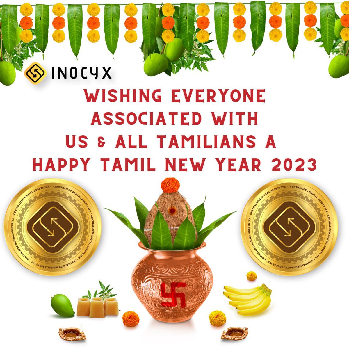 InocyxNFT's tweet photo. #HappyTamilNewYear: இனிய தமிழ் புத்தாண்டு திருநாள் நல்வாழ்த்துகள் .

#TamilNewYear #TamilNewYear2023
#inocyx #inocyxnft #inocyxmeta #inocyxlearning #E16Link #iyxtoken $IYX https://t.co/pwGgYsu7yF