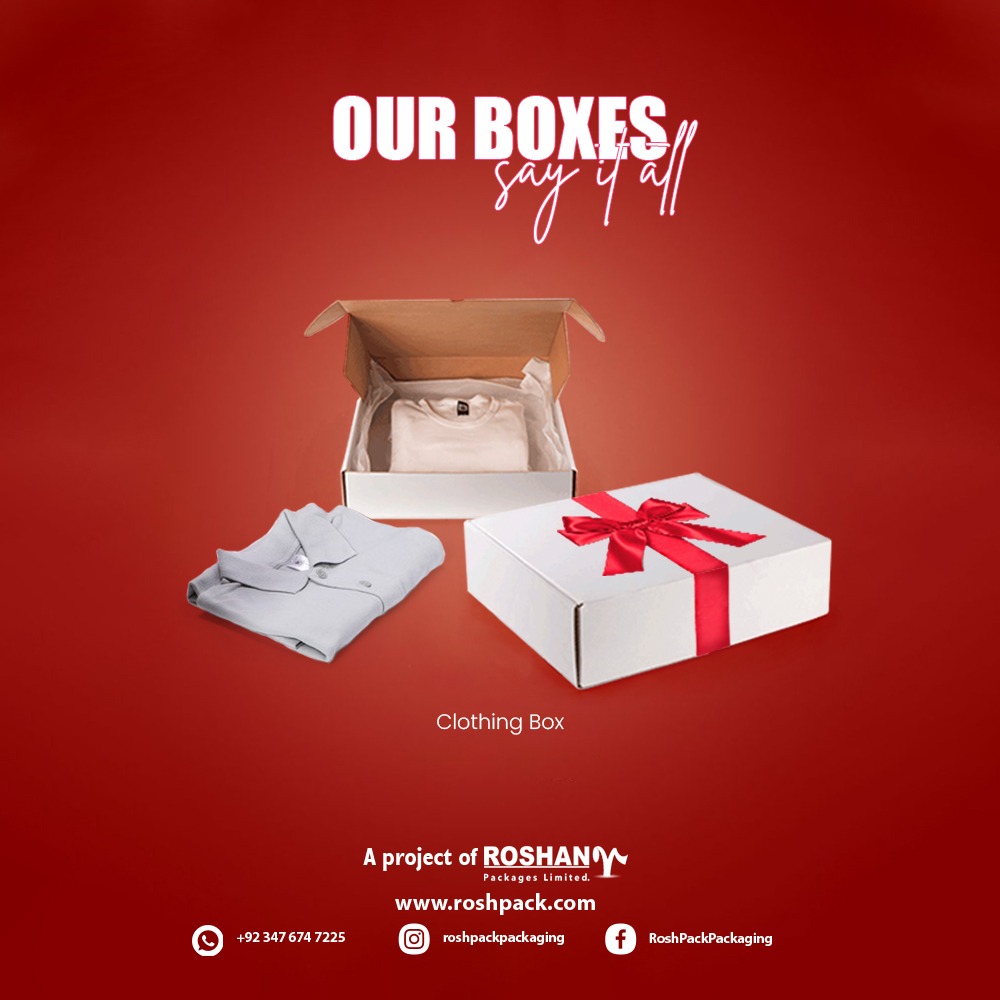 Need a stylish and convenient way to gift your loved ones this Eid? Would you like a reliable and elegant packaging solution for your online sales? RoshPack's specially designed clothing boxes are the perfect solution! #PackagingSolution #ConvenientDesign