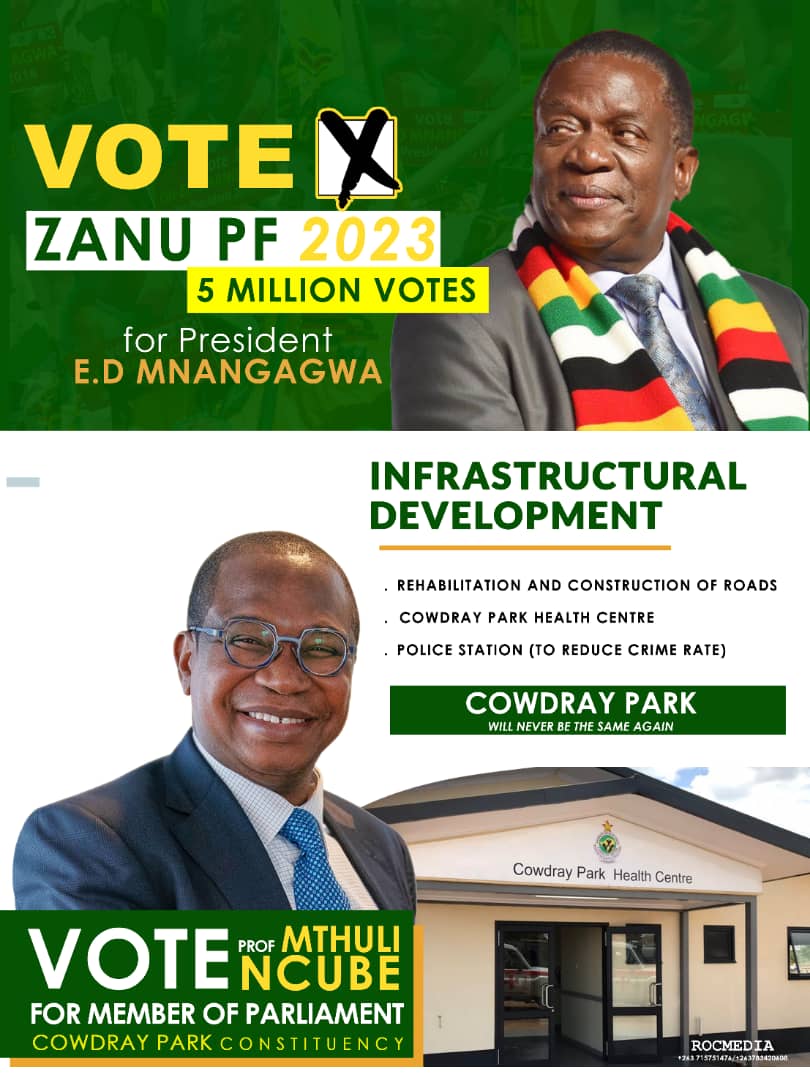 'Infrastructural development remains a key pillar in national development. Our thrust to deliver a better Cowdray Park will see the rehabilitation and construction of roads,opening of a healthcare center and police station. Tangible solutions to people's needs.' #Asilavalo