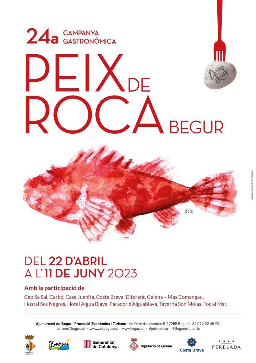 📢Restauració de primer nivell i una gran oferta cultural en la nova Campanya Gastronòmica del Peix de Roca de #Begur!

🗓L'acte inaugural serà el proper dissabte 22 d'abril.

ℹ️T'expliquem tots els detalls de la 24a Campanya, a través del web municipal:
begur.cat/noticies/resta…