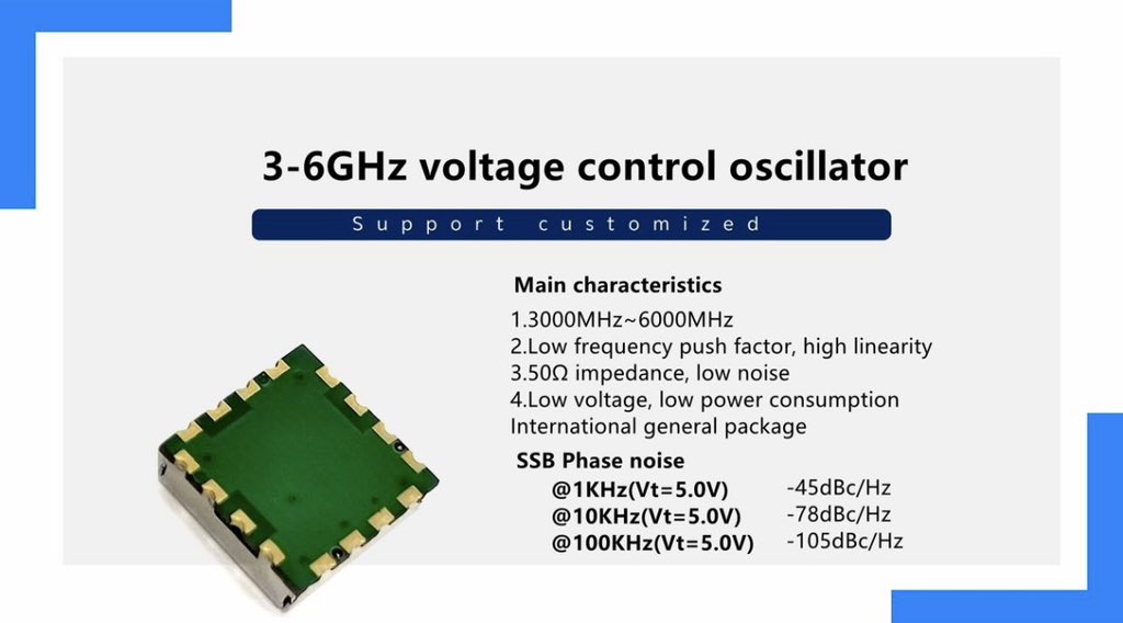 VCO 3-6GHz voltage control oscillator supplied from China
👉 contact : sales@xtalong.com.
👉 xtalong.com

#vco 
#vcos 
#vcoic 
#pllvco 
#vcooscillator 
#lcvco 
#vcovoltagecontrolledoscillator 
#voltageoscillator 
#vcocircuits 
#chinavocsupplier #3Ghz #6Ghzvco #6Ghz