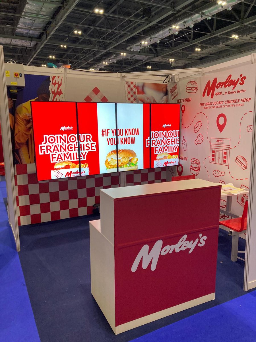 PioneerGroup_AV's tweet image. We&apos;re at @FranchiseShowUK supporting @MorleysChicken who are exhibiting with @Samsung&apos;s #digitalmenuboards &amp;amp; @btechavmounts! Come say hi if you&apos;re here! #avtweeps #franchiseshow23 #qsr #morleyschicken #franchise