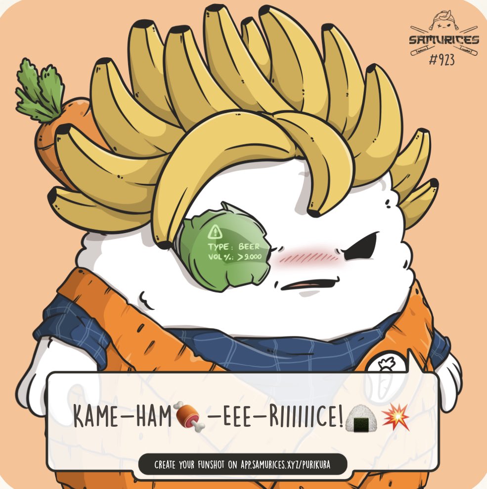 Fr⭕️steria💙❄️ (@mfranceia) on Twitter photo “Kame-Hame--“
🍺
“Kame-Ham🍖-eee-riiiiiice”! 🔥
🔥Super Saiyan Kakarot a.k.a. as the powerful Goku in #DragonBallZ has turned into a 1/1 #Rare <a href="/SamuricesNFT/">SAMURICES 🥢 サムライス</a> on #Web3space! 🥕🔥🍙🍚😳
#PFP #NFTs #Web3 #ETH #opensea #NFTcollections #Metamask #anime #onigiri #WAGMI #NFTCommunity “Kame-Hame--“
🍺
“Kame-Ham🍖-eee-riiiiiice”! 🔥
🔥Super Saiyan Kakarot a.k.a. as the powerful Goku in #DragonBallZ has turned into a 1/1 #Rare <a href="/SamuricesNFT/">SAMURICES 🥢 サムライス</a> on #Web3space! 🥕🔥🍙🍚😳
#PFP #NFTs #Web3 #ETH #opensea #NFTcollections #Metamask #anime #onigiri #WAGMI #NFTCommunity