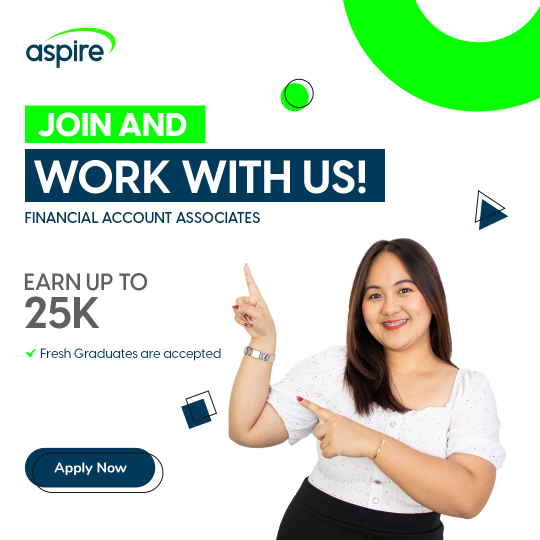 aspireglobal_ph's tweet image. Kickstart your finance career with us! We're hiring fresh graduates as Financial Account Associates with a Salary Range of up to 25,000.

✅Message us now to apply

#aspirehiring #aspirecallcenterjobs #financialaccount #associates #aspireglobalcubao #aspirehigher #aspiretoinspire