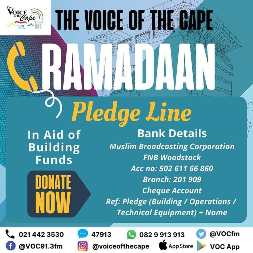 VOCfm's tweet photo. Short studio tour by station manager Goolam Fakier and banking details for any pledges Insha Allah
#vocfm https://t.co/v31PTSFD6t