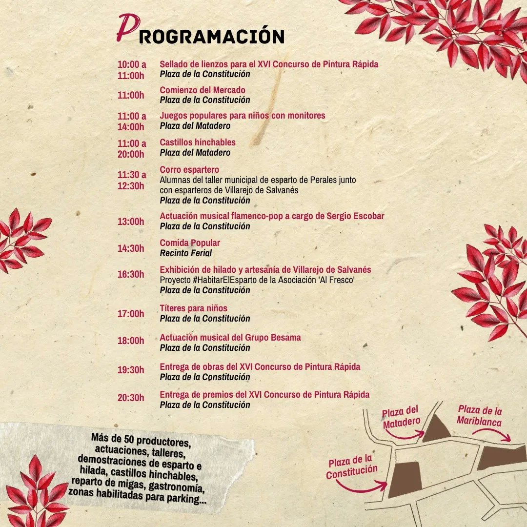 SecretosdeMadri's tweet photo. Este finde la mejor artesanía os espera a solo 2️⃣0️⃣ minutos de Madrid! ✌️
Este sábado, 15 de abril, tienes una cita en el Mercado de Artesanía que se celebrará, de 11 a 21 horas, en Perales de Tajuña. Un planazo que incluye un programa con un montón de actividades. )

#madrid https://t.co/vzozRhcqPj