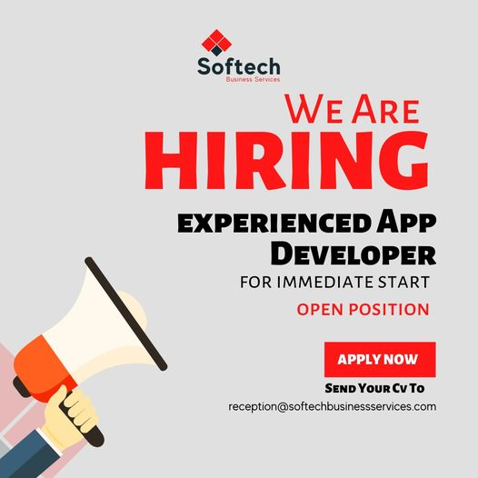 SoftechSoftw's tweet photo. Looking for an experienced App Developer for Immediate start.
Applicant must have 2-3 years professional experience of building mobile apps using hybrid technologies e.g., React Native, Flutter or Both Native technologies for both iOS and Android, or hybrid platforms. https://t.co/humsLn5Y5A