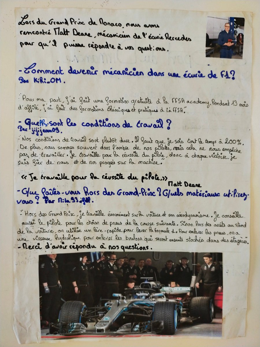 4eFantastiques's tweet photo. Journal autour de la F1  Paul, Nuwan, Loan et Gaby en 4e Beauvoir https://t.co/ogaOo9RBEv