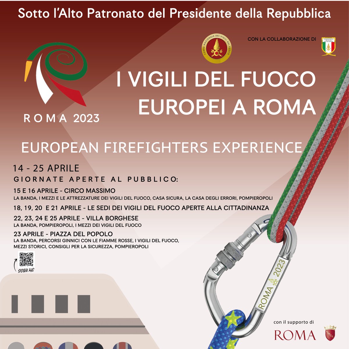 👨‍🚒 I <a href="/vigilidelfuoco/">Vigili del Fuoco</a> europei si incontrano a #Roma. Appuntamento nella città eterna dal 14 al 25 aprile: in programma  convegni, seminari, esercitazioni, addestramenti, incontri istituzionali e momenti di informazione aperti a tutti.

👉bit.ly/vvf-europei-ro…  #vigilidelfuoco
