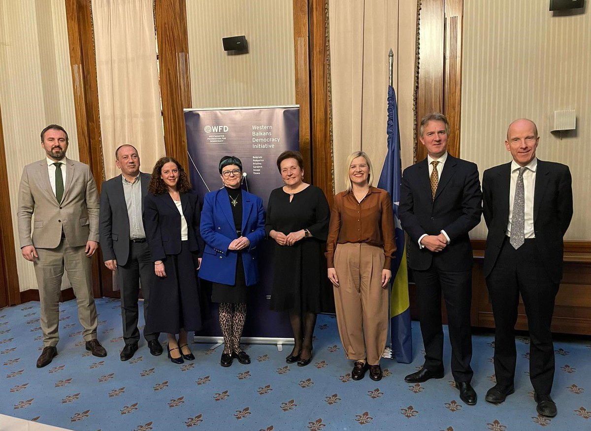 LNevilleRolfe's tweet image. Democracy requires constructive &amp;amp; respectful dialogue between all parts of society. Last night I met 🇧🇦 politicians to discuss the challenges of #hatespeech &amp;amp; deteriorating public discourse. 🇬🇧 is working with @WFD_Democracy to build democratic resilience. #UKCSSF @WBDemocracy