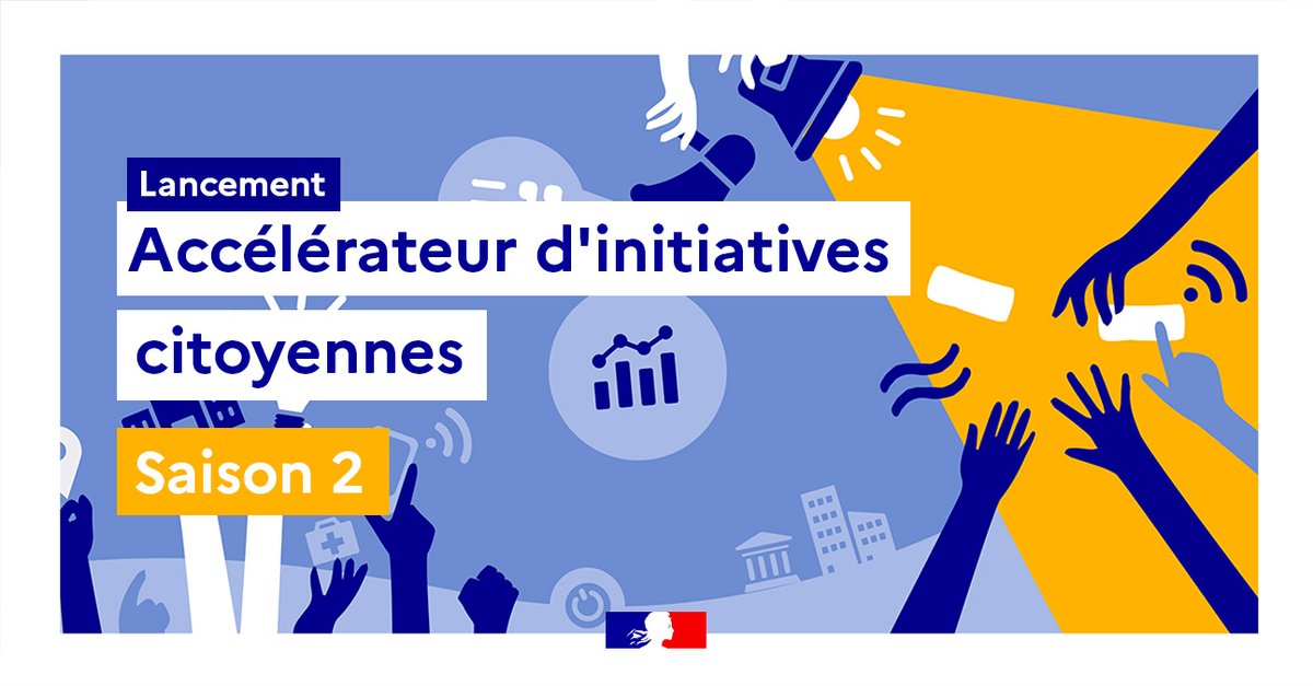🚀Accélérons les initiatives citoyennes !
Parce que la société civile produit aussi des biens communs d'intérêt général, l’État leur apporte son soutien.
Après l'accompagnement réussi de 9 projets, nous lançons avec <a href="/_DITP/">Transformation publique</a> la 2e saison de notre programme.

citoyens.transformation.gouv.fr/programme/