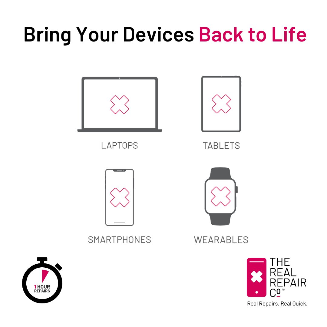 therealrepairco's tweet photo. Breathe life into your old device ✨

Whether you own a laptop, tablet, smartphone, or wearable — we'll help you renew it — a better decision for your pocket and the planet. 🌱

Find your nearest TRRC store> https://t.co/VBQtmOI4sv

#TRRC #RealRepairs #RealQuick https://t.co/3NcjrzGfNH