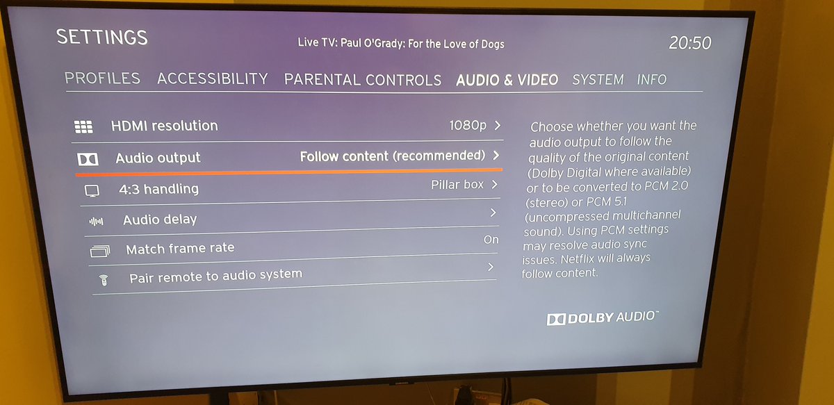 esrelectronic's tweet photo. Got a Virgin 360 Box and having Audio Sync issues?
Try changing to Audio Output from HDMI to PCM.
Press the home button on your remote, go over to the right to the settings - see photos.
#virginmedia #audio https://t.co/8MVpRFKFaf