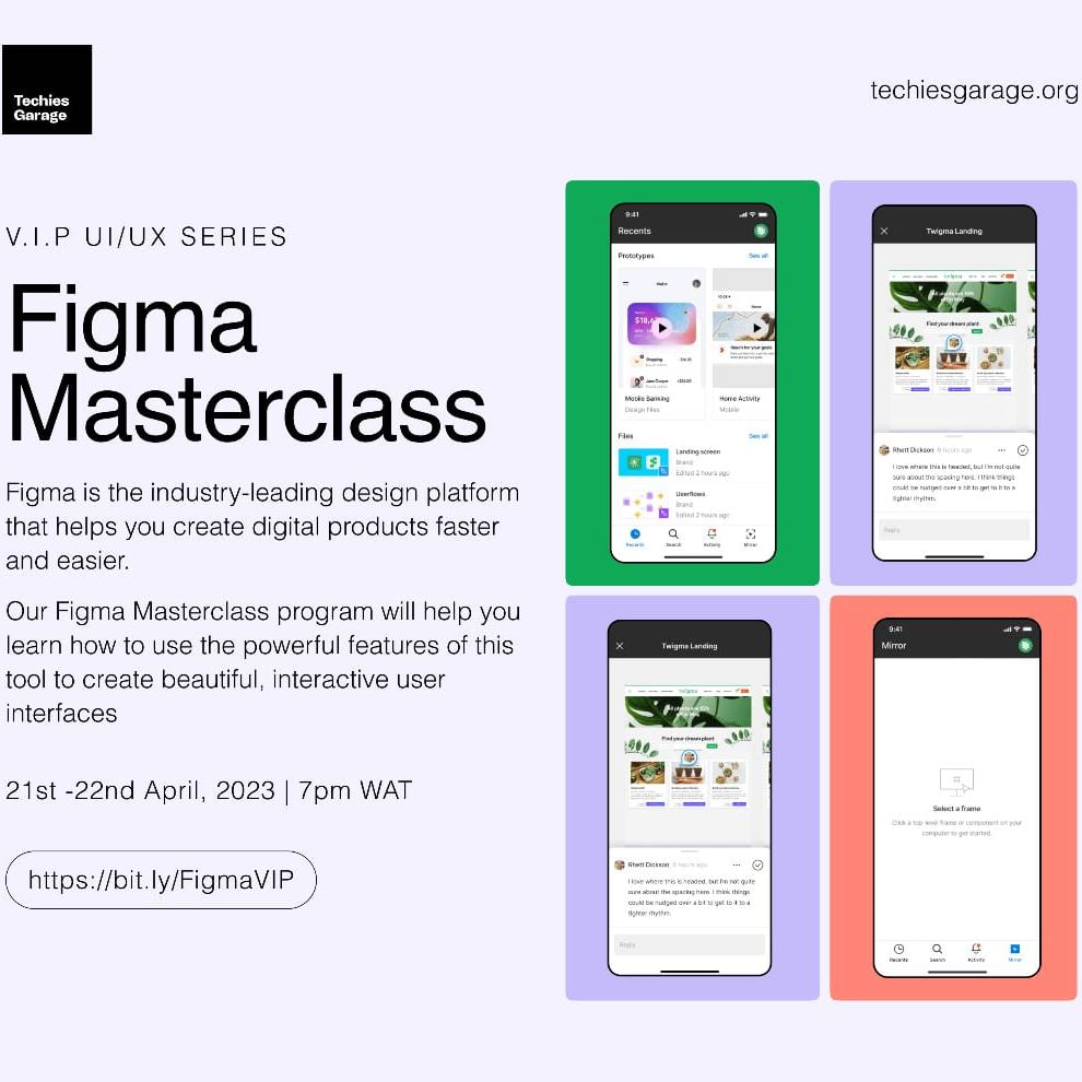 nwosuamaka_'s tweet photo. Join our Figma Masterclass, you can enhance your skills and proficiency in utilizing its powerful features to design. To explore further, visit the link below:

https://t.co/8BJOlCqBjV 

#figmalovers #uiuxdesign #designtwitter #ui #ux #uiuxdesign https://t.co/4JJjFitZ09