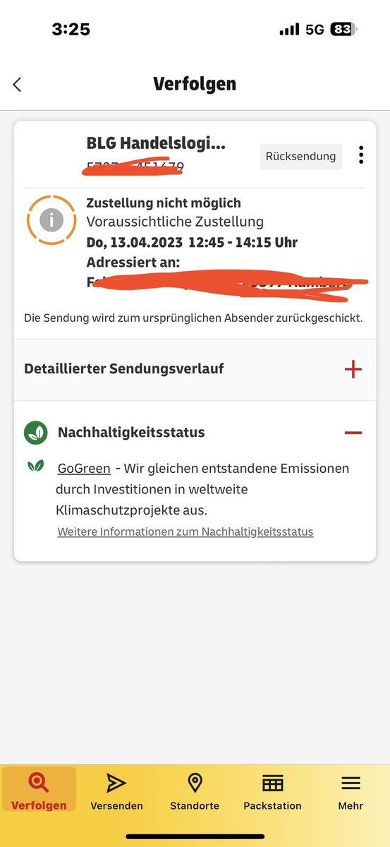 nvsty762's tweet photo. @DHLPaket Seit wann wird das Paket wieder zurück geschickt? Hier in Hamburg gibt es Paketshops an jeder Ecke.

Und außerdem muss hier auch wer zuhause gewesen sein, in meinem Haus wohnen über 200 Leute. Der Postbote wollte wohl einfach nur die Klingel nicht bedienen… https://t.co/aDUrxAP4iZ