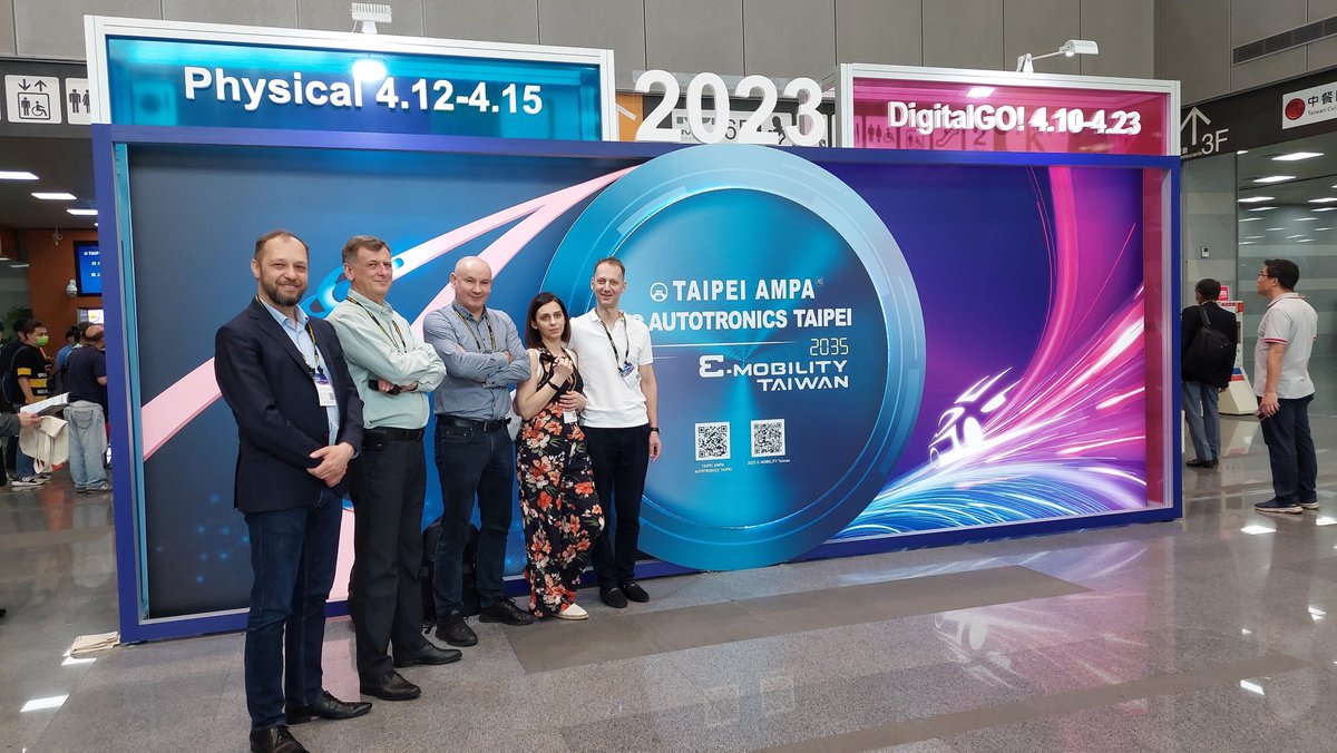 PolskaGrupaMoto's tweet photo. Jesteśmy w Tajwanie na targach #AMPA (Taipei Int'l Auto Parts &amp; Accessories Show) / #Autotronics / 2035 E-Mobility.
W misji biorą udział przedstawiciele firm:
#FischerAutomotive
#ELiX
#KBGlobal
#Castex
oraz przedstawiciel #PGM. https://t.co/3uFwuFlINk