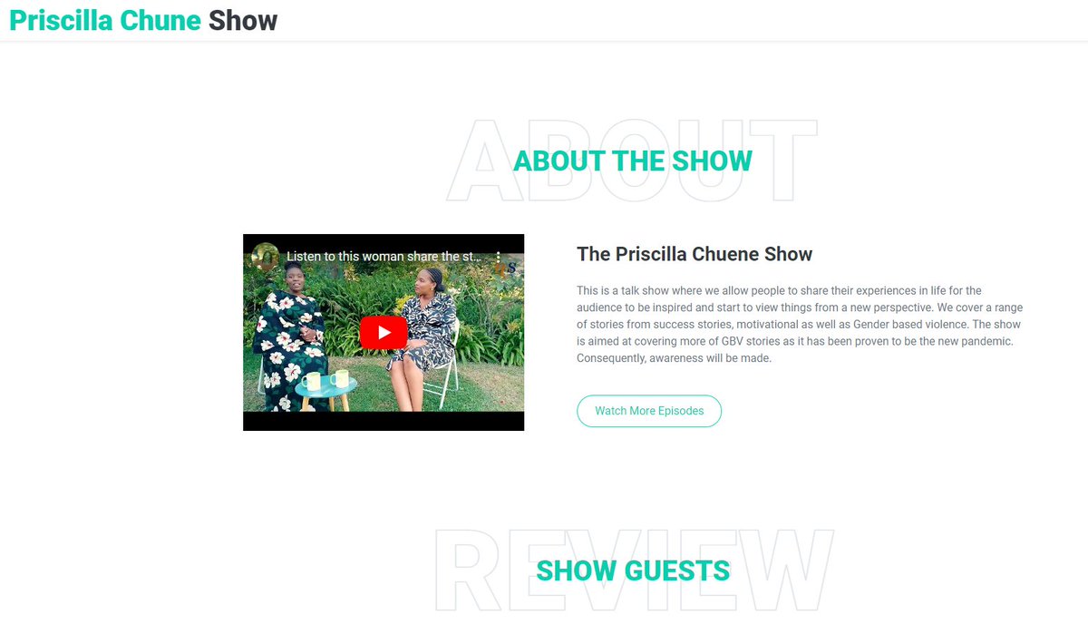 CiasoftS's tweet photo. The Priscilla Chuene Show is a talk show where we allow people to share their experiences in life for the audience to be inspired and start to view things from a new perspective.

Web: https://t.co/V3Niktbw5r

Web Design by CIASoft Solutions

#webdesign #branding #website #webdev https://t.co/6TgJnC9ksD