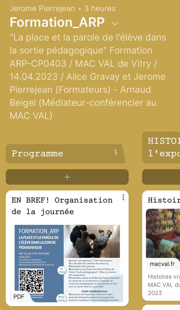 ArpCreteil's tweet photo. ➡️ Début de la formation « la parole de l’élève en sortie scolaire » 😁 @MarinaRieux @SICARTB @GauchotLaurent @pierrejean_jer @AliGrv https://t.co/FSMceQuWeQ