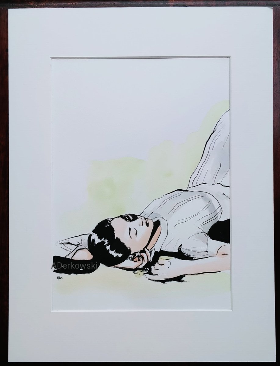 alski232's tweet photo. "Daydreaming" .Bamboo dip pen and watercolour. #watercolourpainting #inkart https://t.co/5RZesV7Rmm