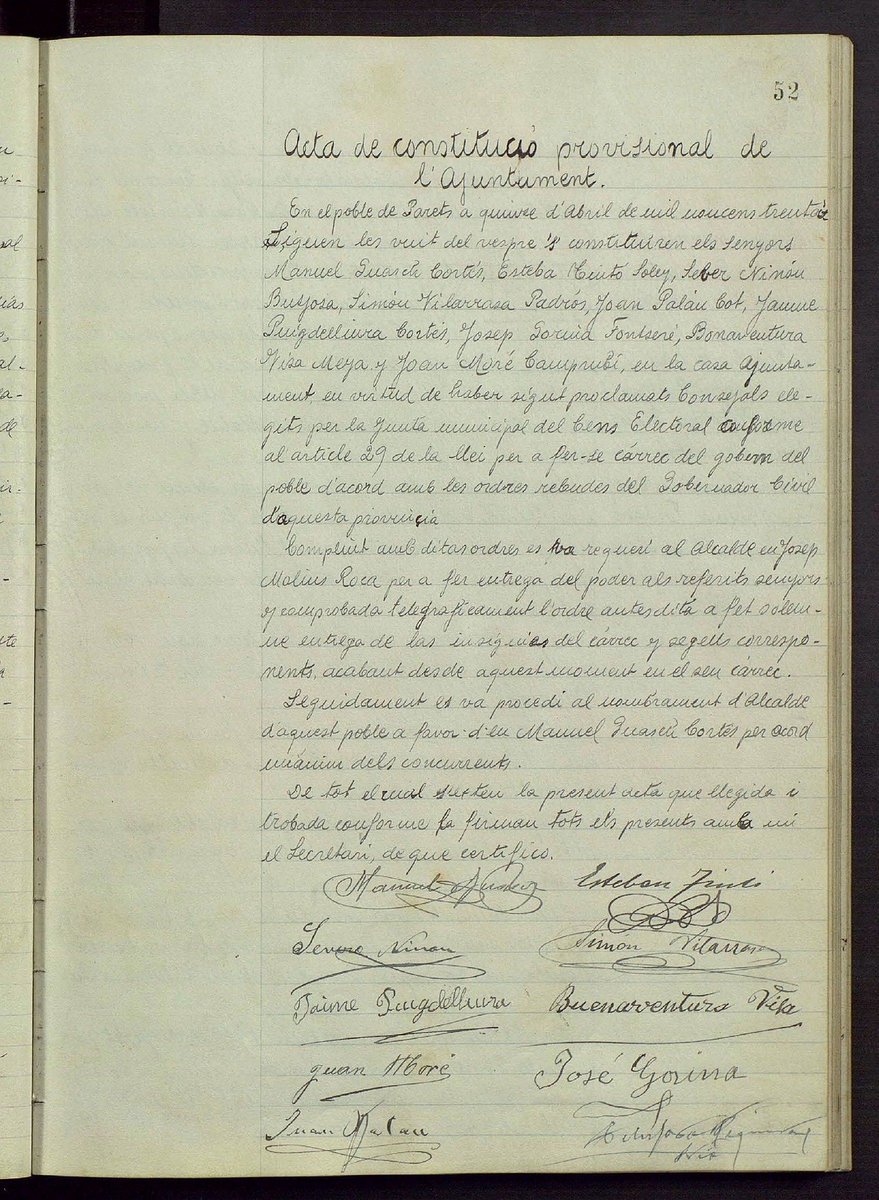 el_farlandu's tweet photo. Acta de constitució del primer ajuntament republicà de #Parets del Vallès.

Avui, 14 d'abril, és el 92è aniversari de la proclamació de la Segona República. https://t.co/ZM7tp9cW7X