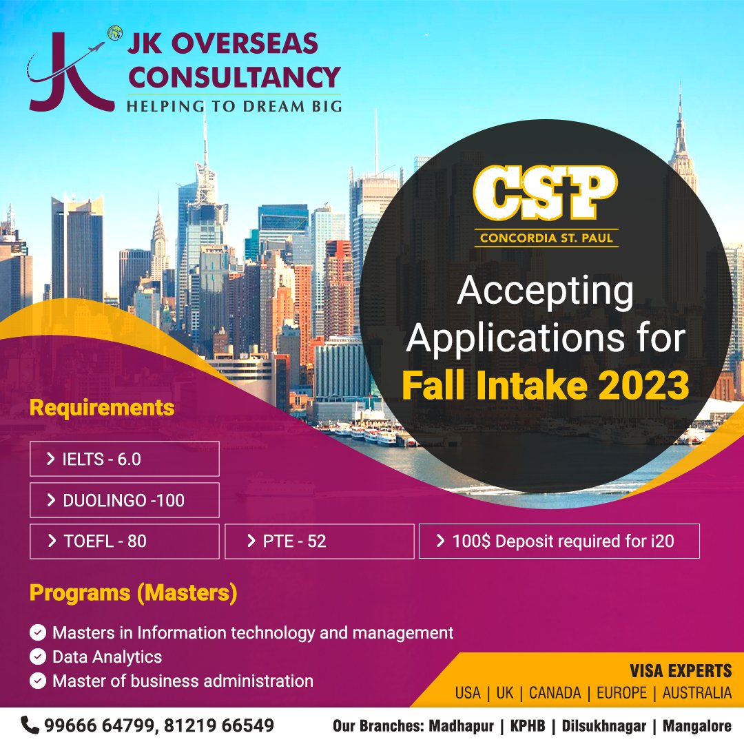 OverseasJk's tweet photo. Attention all students! #ConcordiaUniversity is now accepting applications for #FallIntake 2023! Kickstart your international education journey with #JKOverseas #StudyAbroad program.
#ApplicationsOpen #ApplyNow #Applications #FallIntake2023 #StudyOverseas #OverseasConsultancy https://t.co/ri4pAopU8J