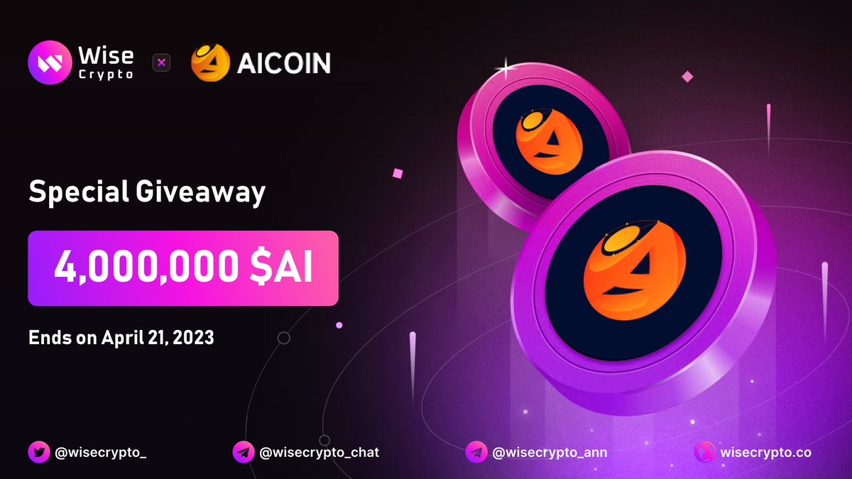 Wise Crypto (@wisecrypto_) on Twitter photo 🥳 Wise Crypto X AICoin Giveaway
🏆Prize Pool - 4,000,000 $AI
To Enter
✅ Follow <a href="/WiseCrypto_/">Wise Crypto</a> & @AICoin_Official
✅ RT & Tag 3 Friends
✅ Complete Gleam tinyurl.com/36u756wp
#AI #Airdrop #Airdrops #Giveaway #Crypto #IDO #NFT 🥳 Wise Crypto X AICoin Giveaway
🏆Prize Pool - 4,000,000 $AI
To Enter
✅ Follow <a href="/WiseCrypto_/">Wise Crypto</a> & @AICoin_Official
✅ RT & Tag 3 Friends
✅ Complete Gleam tinyurl.com/36u756wp
#AI #Airdrop #Airdrops #Giveaway #Crypto #IDO #NFT