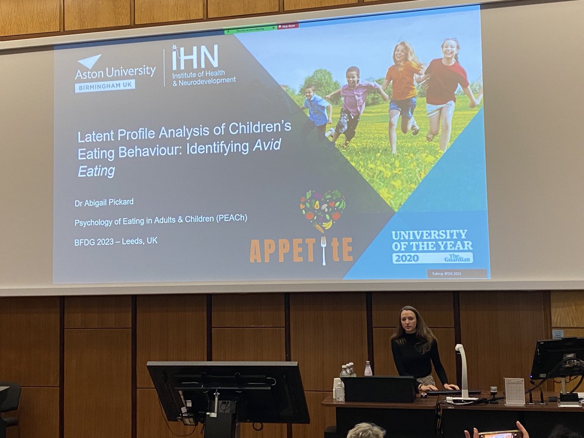 ⁦<a href="/AbigailPickard6/">Abigail Pickard</a>⁩ sharing latent profile analysis of child@eating behaviour profiles from the ⁦<a href="/ESRC_appetite/">APPETItE</a>⁩ study #BFDG2023 ⁦<a href="/AstonPsychology/">AstonPsychology</a>⁩