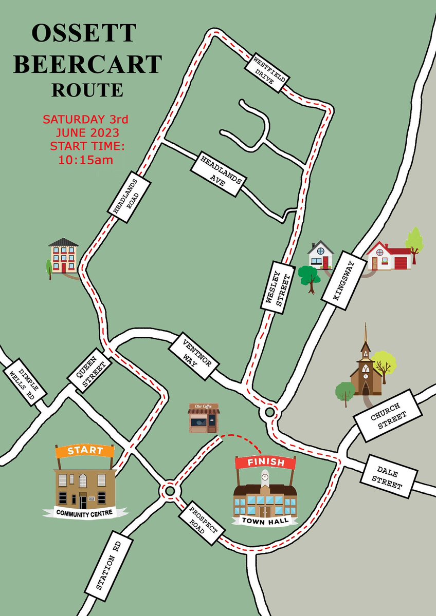🥳JUST 7 WEEKS TO GO!🥳
*Please see below our new Procession Route for this year*

Please watch and cheer us on, we’d love to see you! 😃💙💛