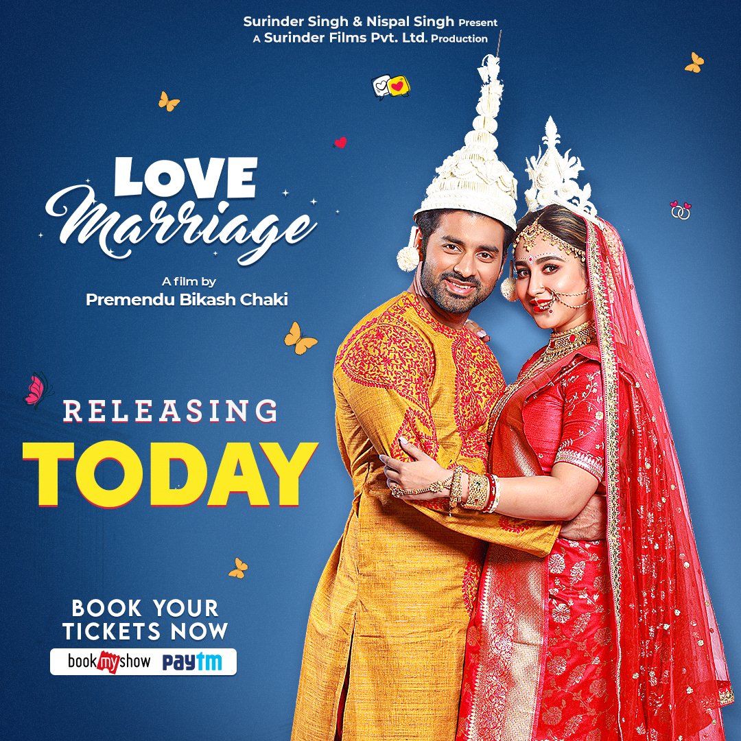 Now in cinemas ❣️

#LoveMarriage

  @SurinderFilms @nispalsingh @Love_Oindrila #RanjitMallick #AparajitaAdhya #SohagSen