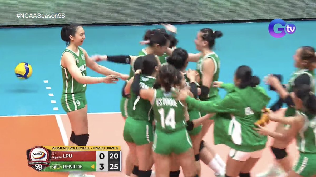 QUEENS OF NCAA WOMEN'S VOLLEYBALL!!!

CONGRATULATIONS CSB LADY BLAZERS!!! 💚🔥

They sweep the LPU Lady Pirates, 3-0!

#NCAASeason98